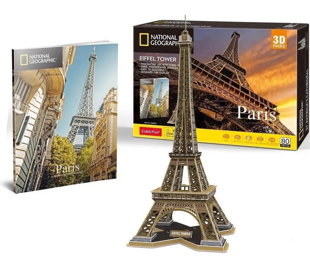 Cubic Fun Puzzle 3D National Geographic Eiffel Tower Paryż Paris DS0998h