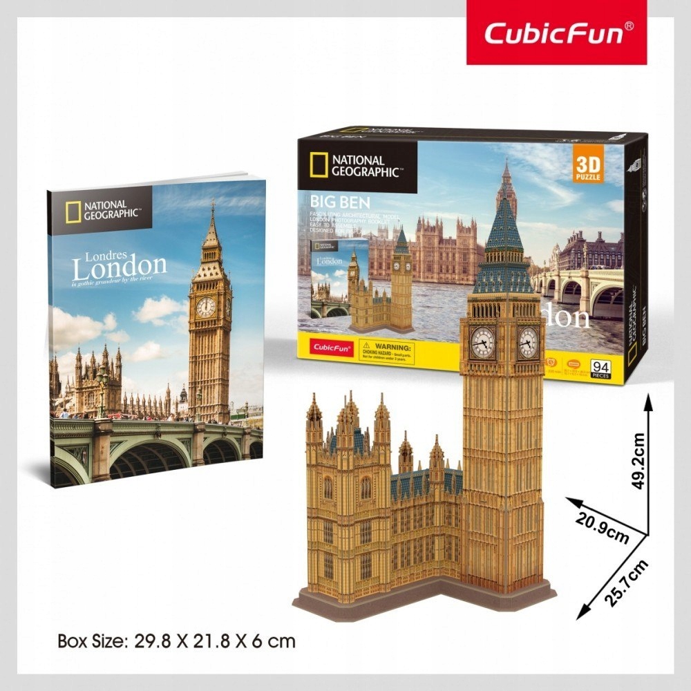 CUBIC FUN PUZZLE 3D National Geographic BIG BEN Londyn 94 elementy DS0992h