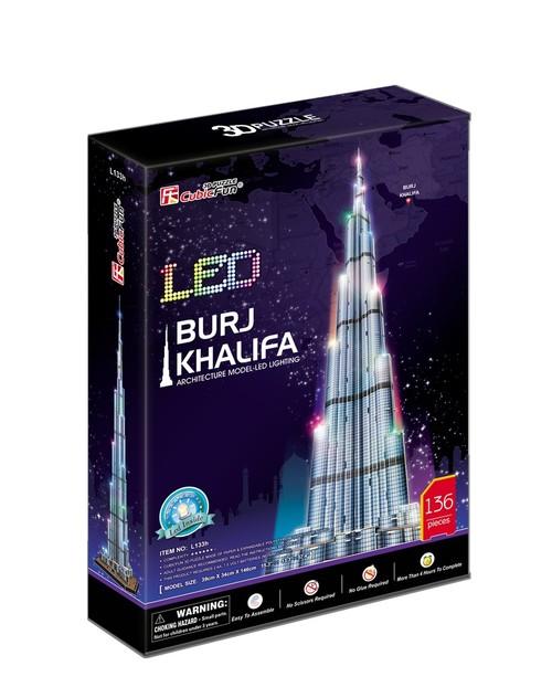 CUBIC FUN PUZZLE 3D LED BURJ KHALIFA 136 ELEMENTÓW - L133H