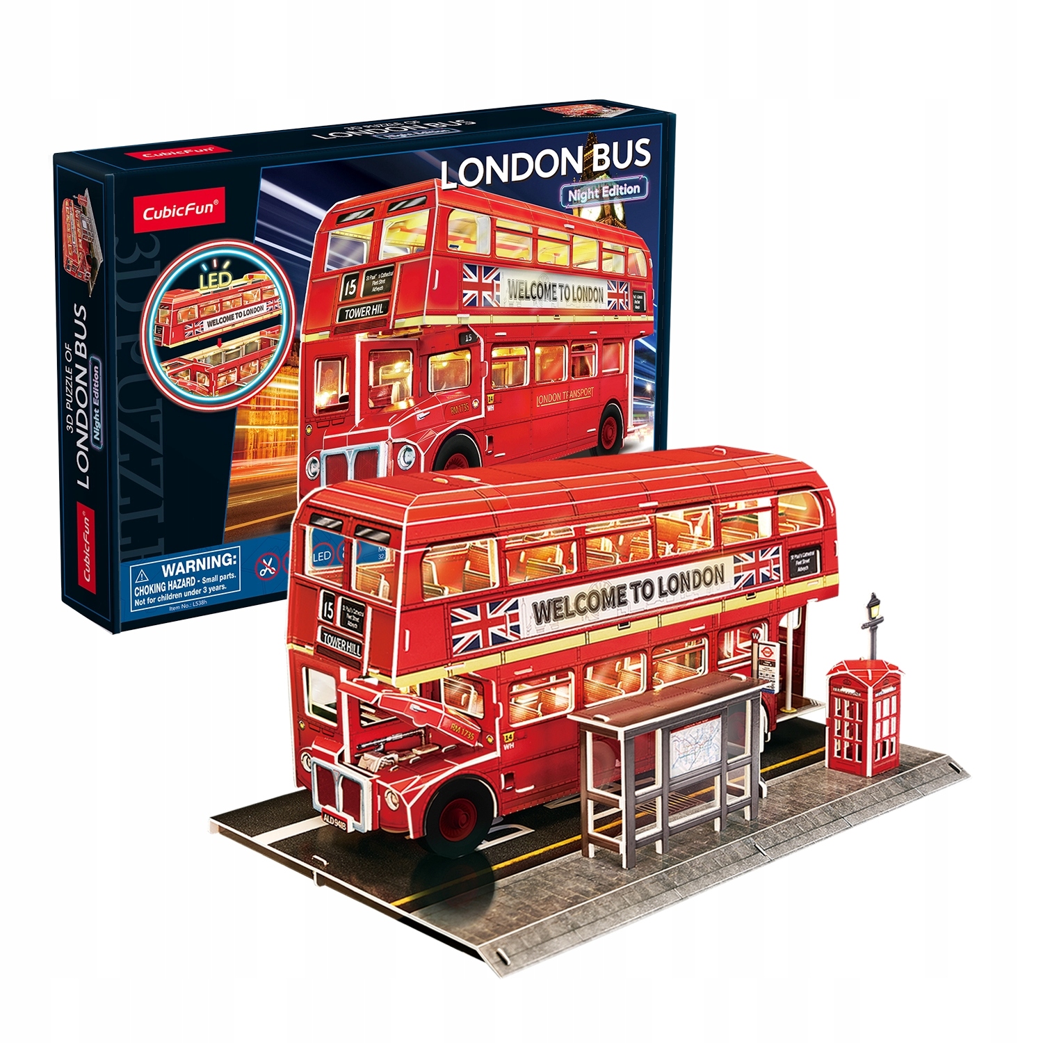 CUBIC FUN PUZZLE 3D LONDYŃSKI AUTOBUS 72 puzzle L538H