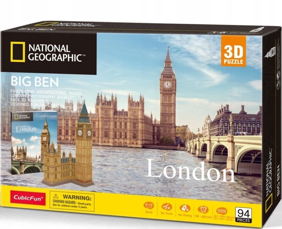 CUBIC FUN PUZZLE 3D National Geographic BIG BEN Londyn 94 elementy DS0992h