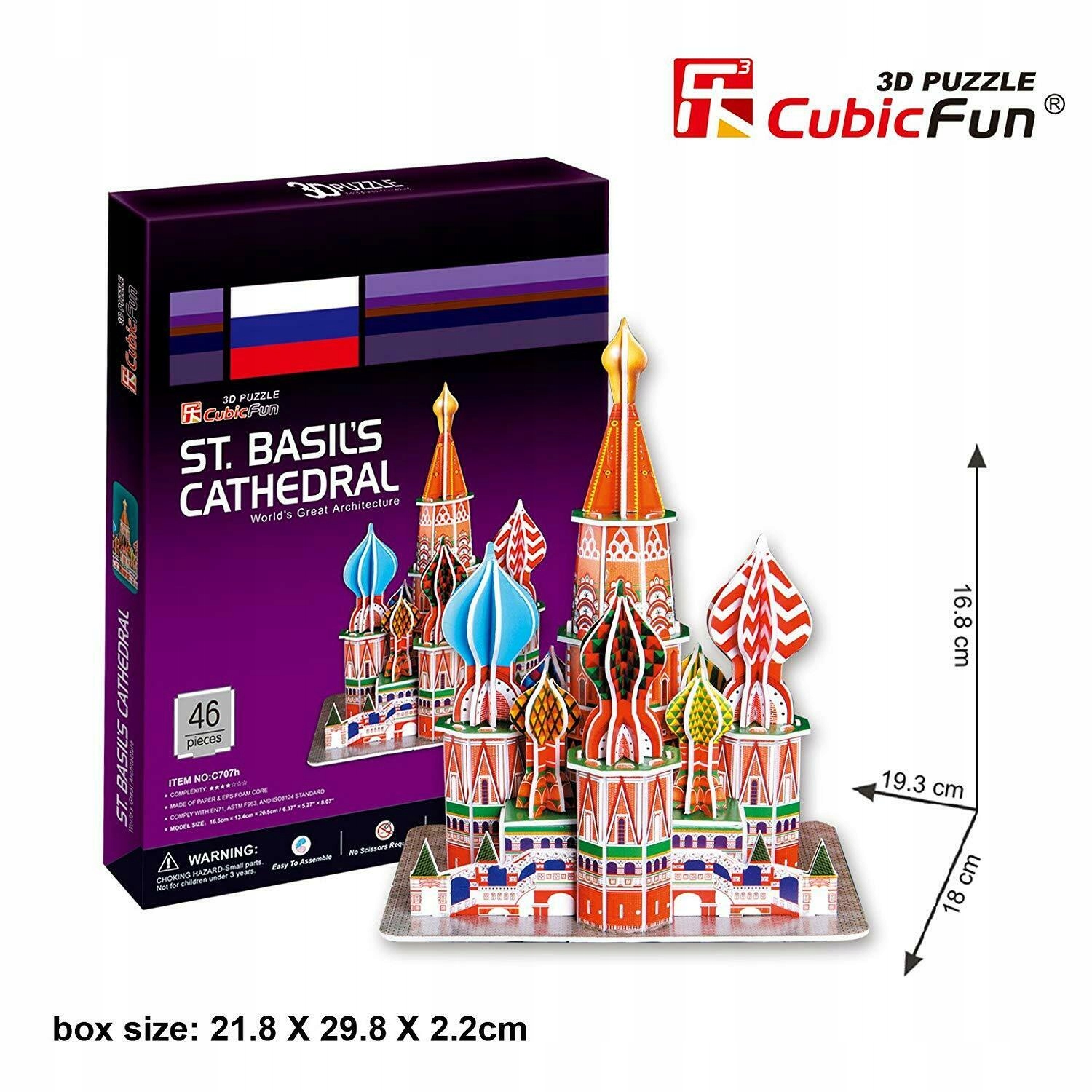 CUBIC FUN PUZZLE 3D LED KATEDRA ŚW. BAZYLA- L519H 128 ELEMENTÓW