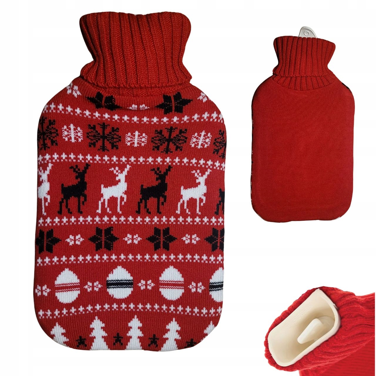 TERMOFOR GUMOWY PLUSZOWY W SWETERKU 2L NA WODĘ POKROWIEC SWETEREK CIEPŁY