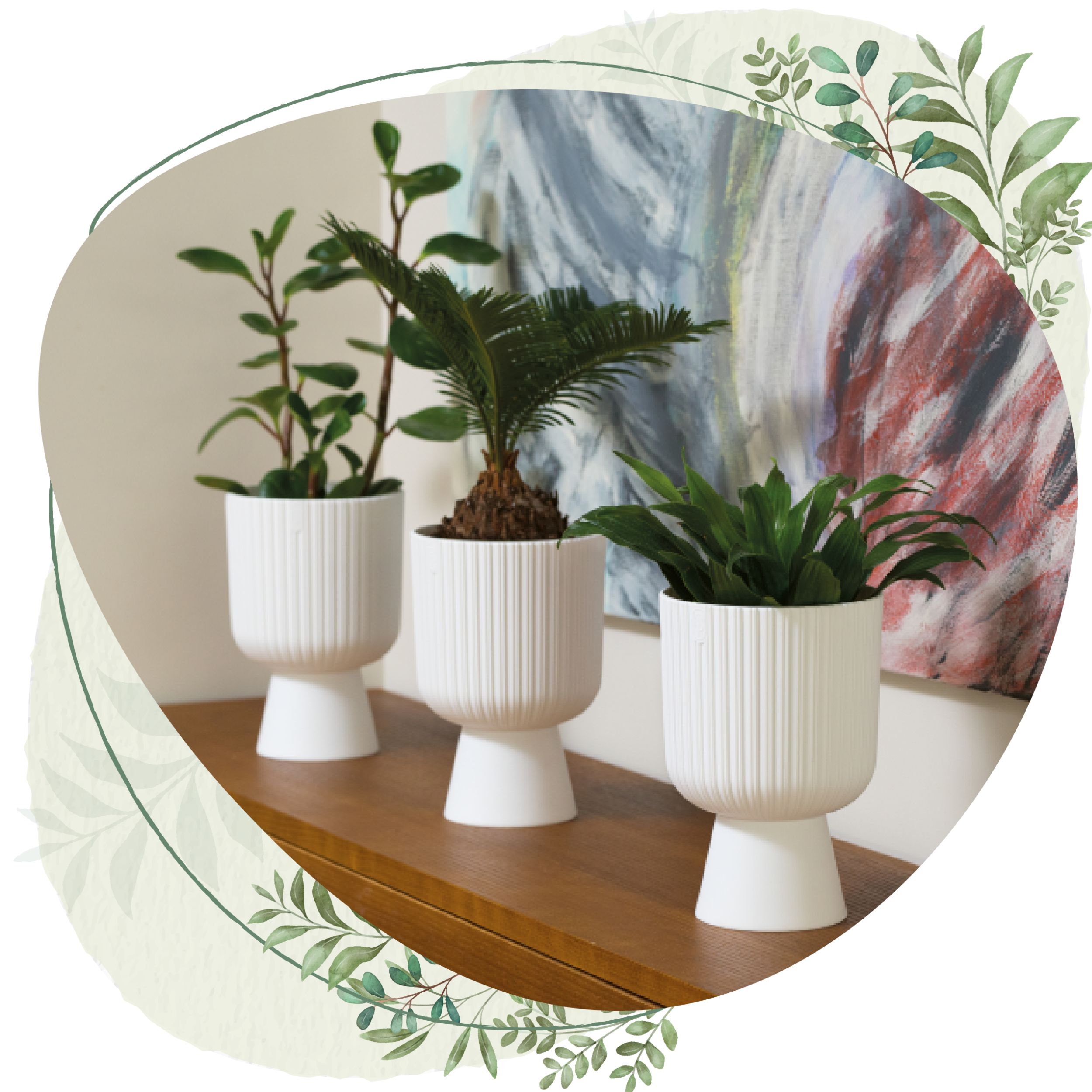 Doniczka okrągła Keli Mika 40 na nóżce | Antracyt