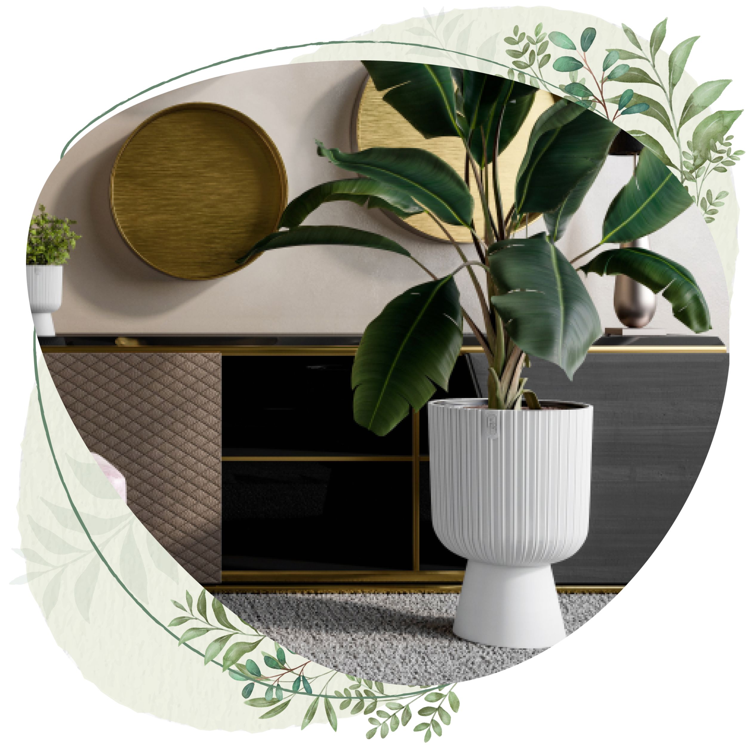 Doniczka okrągła Keli Mika 30 na nóżce | Platyna