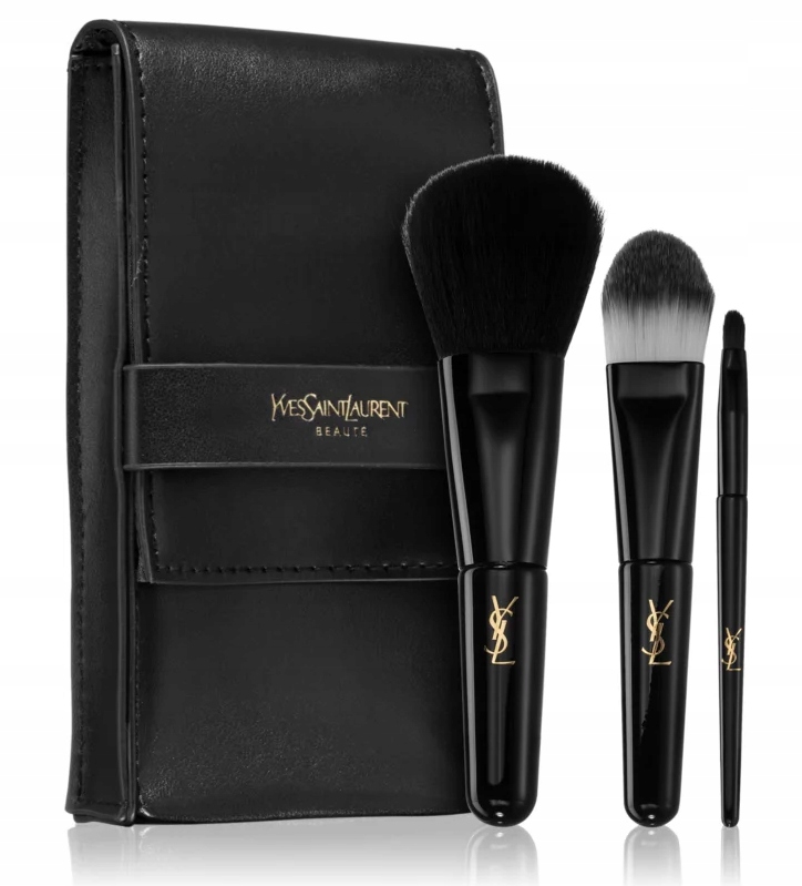 Set 3 pensule Yves Saint Laurent, sintetic, 10-12 cm, etui elegant