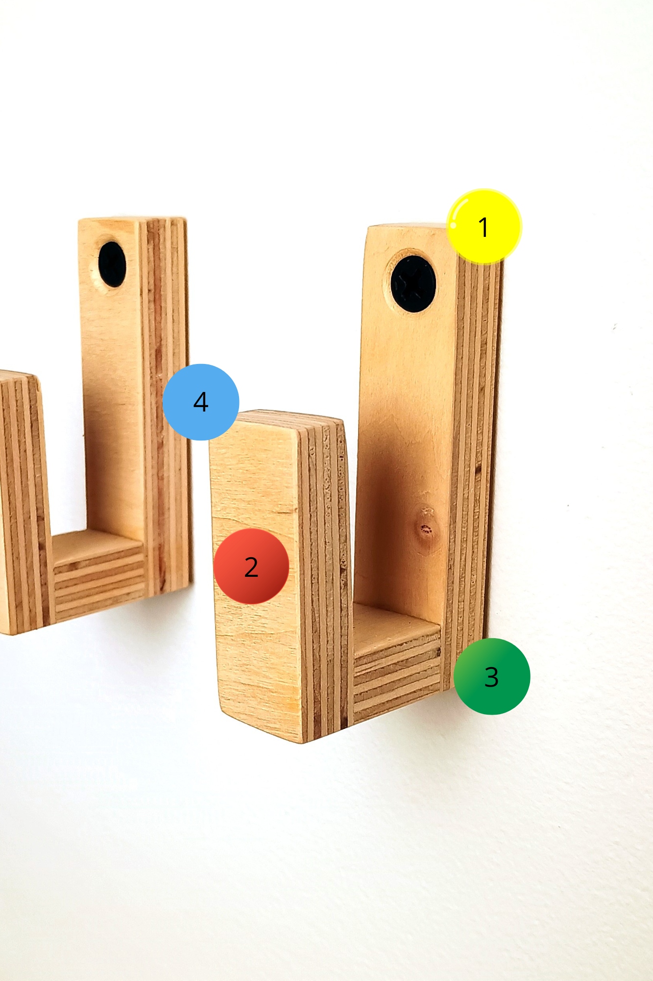 Wieszaki scienny drewniany na klucze przybory kuchenne czapki Sklejka Eko