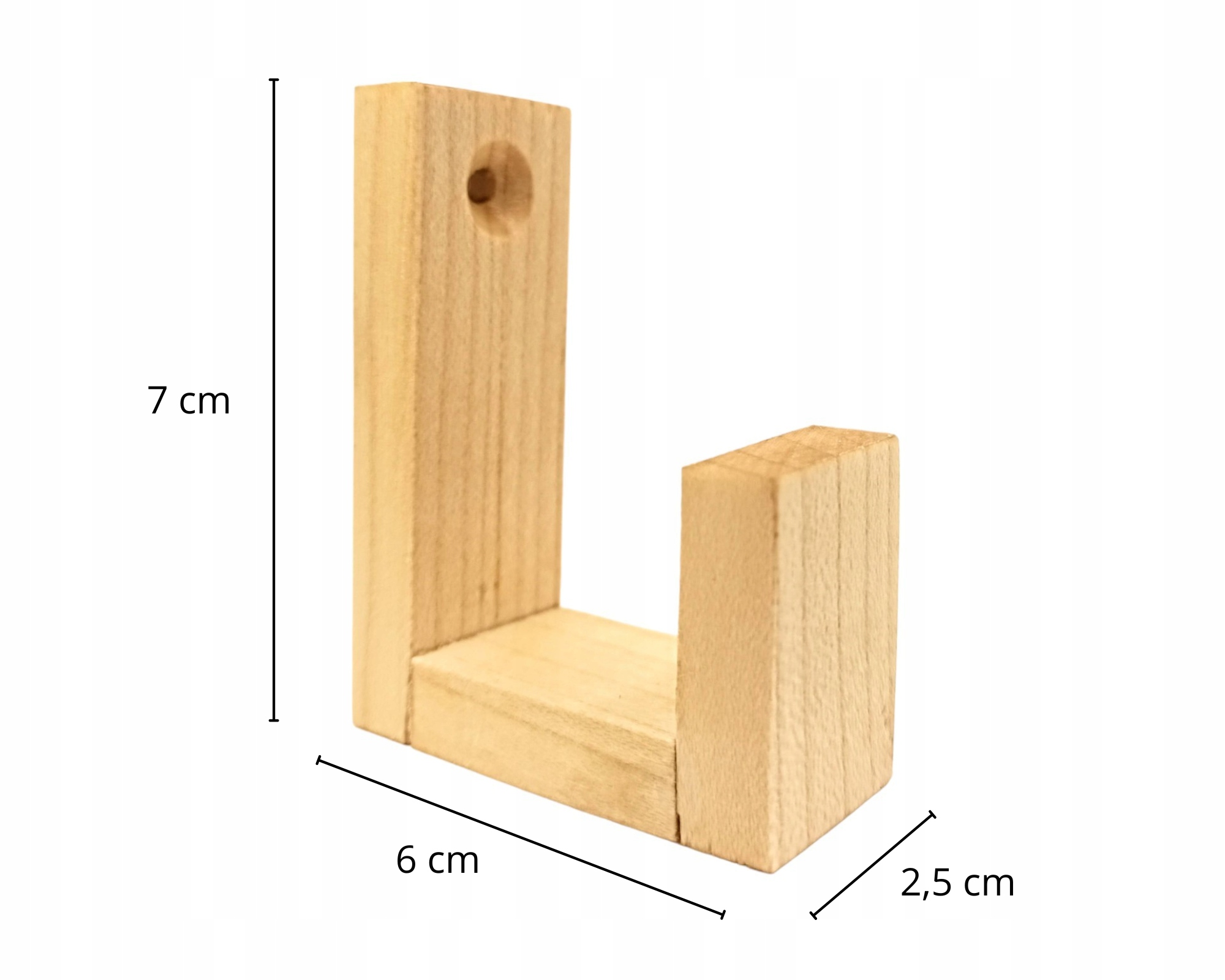 Wieszaki Dziecięce drewniane Haczyk na Kubki ubrania pojedynczy na ścianę
