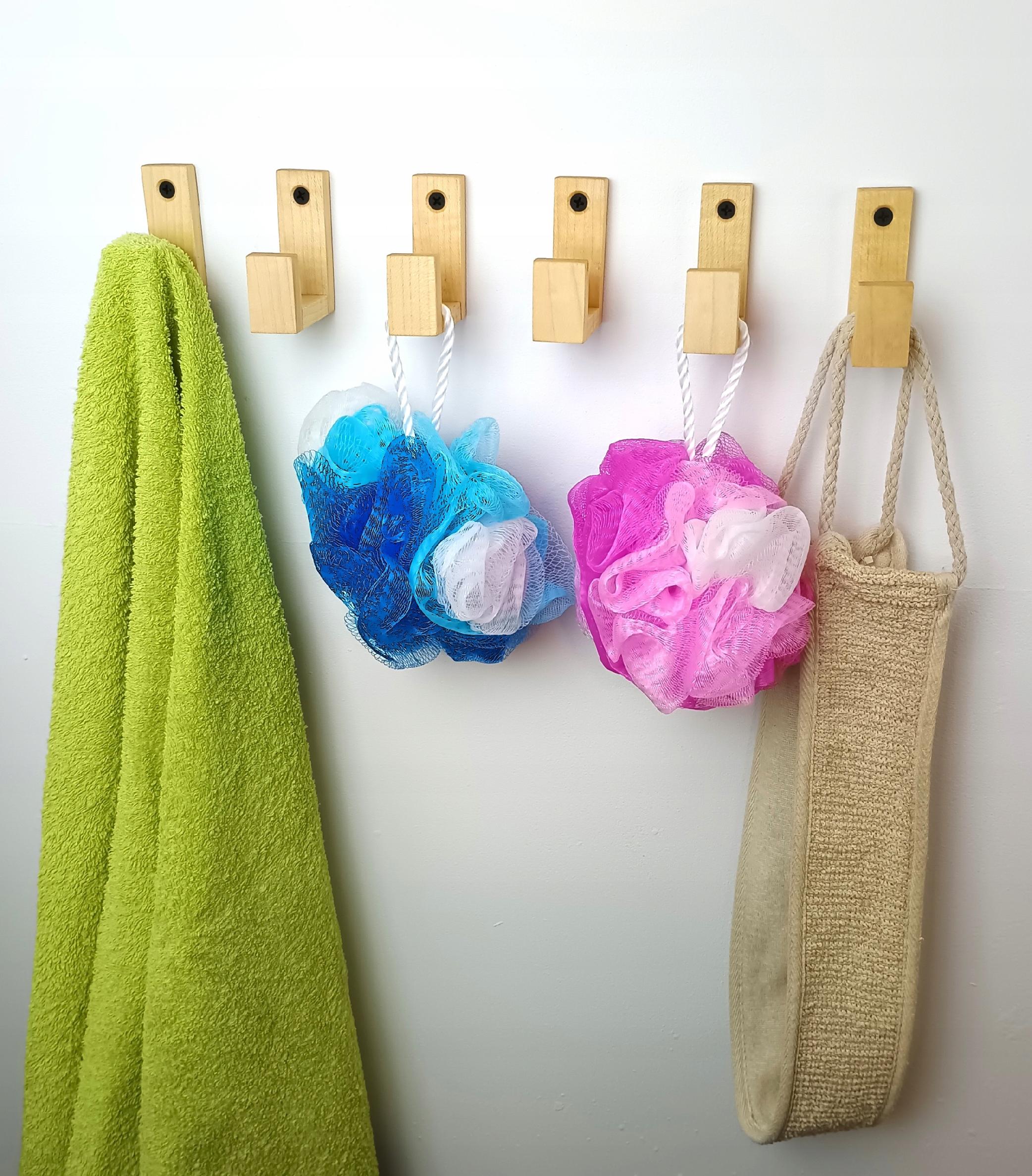 Wieszaki Dziecięce drewniane Haczyk na Kubki ubrania pojedynczy na ścianę