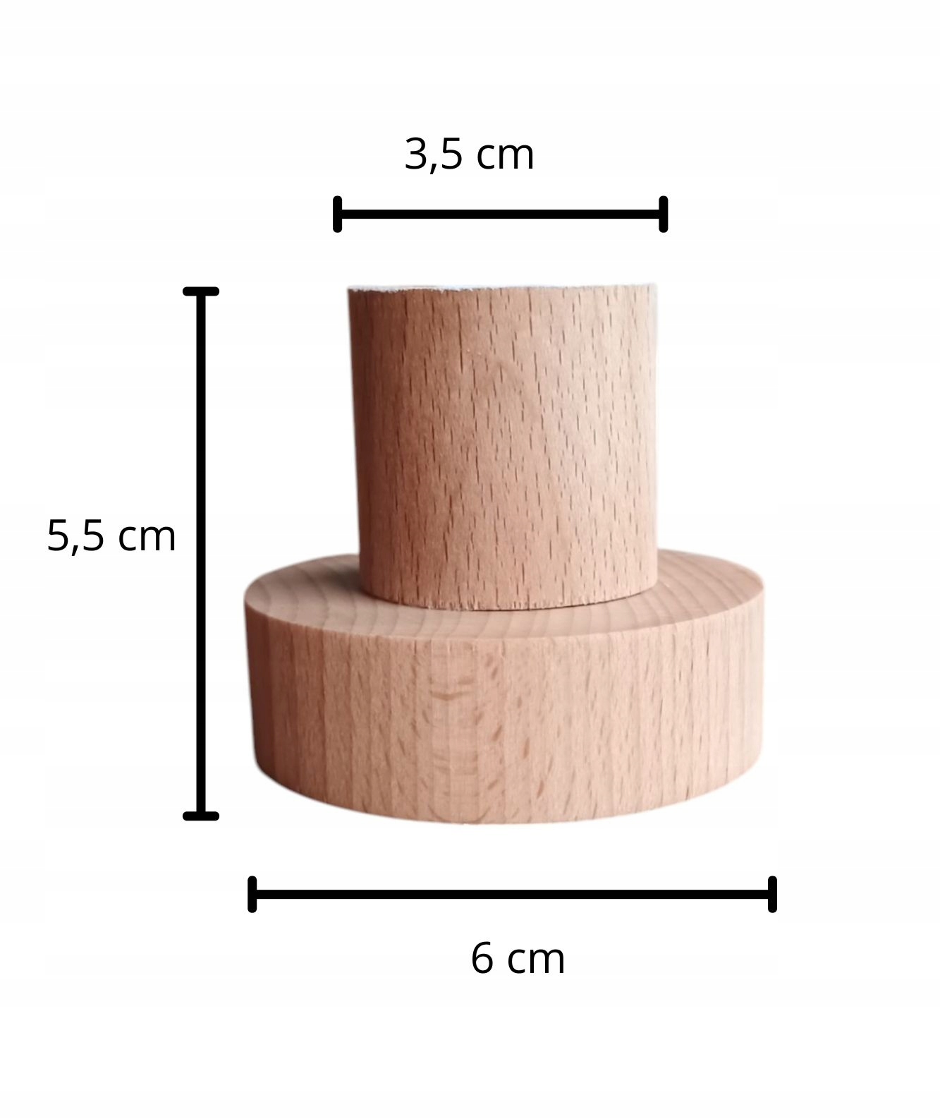 Drewniany Wieszak na Ścianę 5,5 cm Ubrania Ręczniki do Przedpokoju Hol 60mm