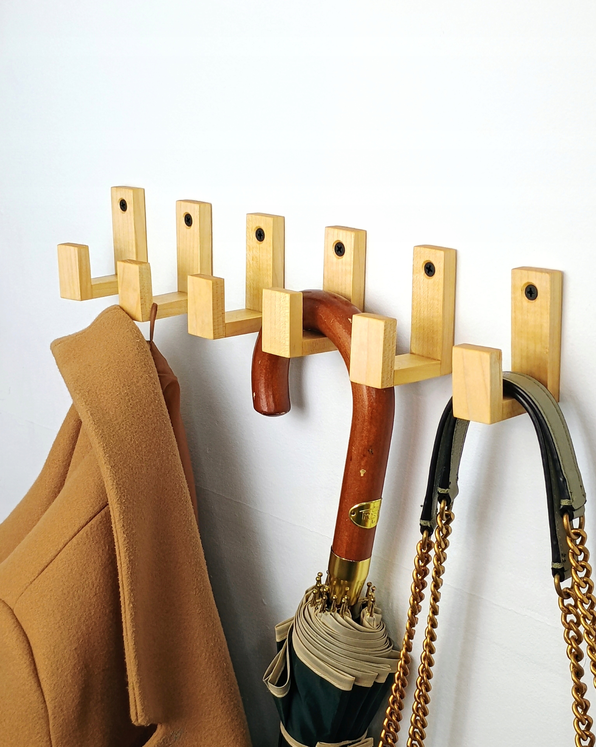 Wieszaki Dziecięce drewniane Haczyk na Kubki ubrania pojedynczy na ścianę