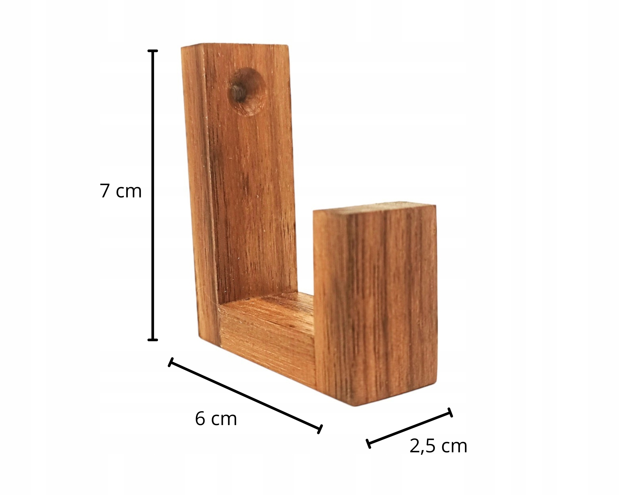 Wieszak Scienny do Przedpokoju Drewniany Łazienkowy Haczyk Brązowe Orzech