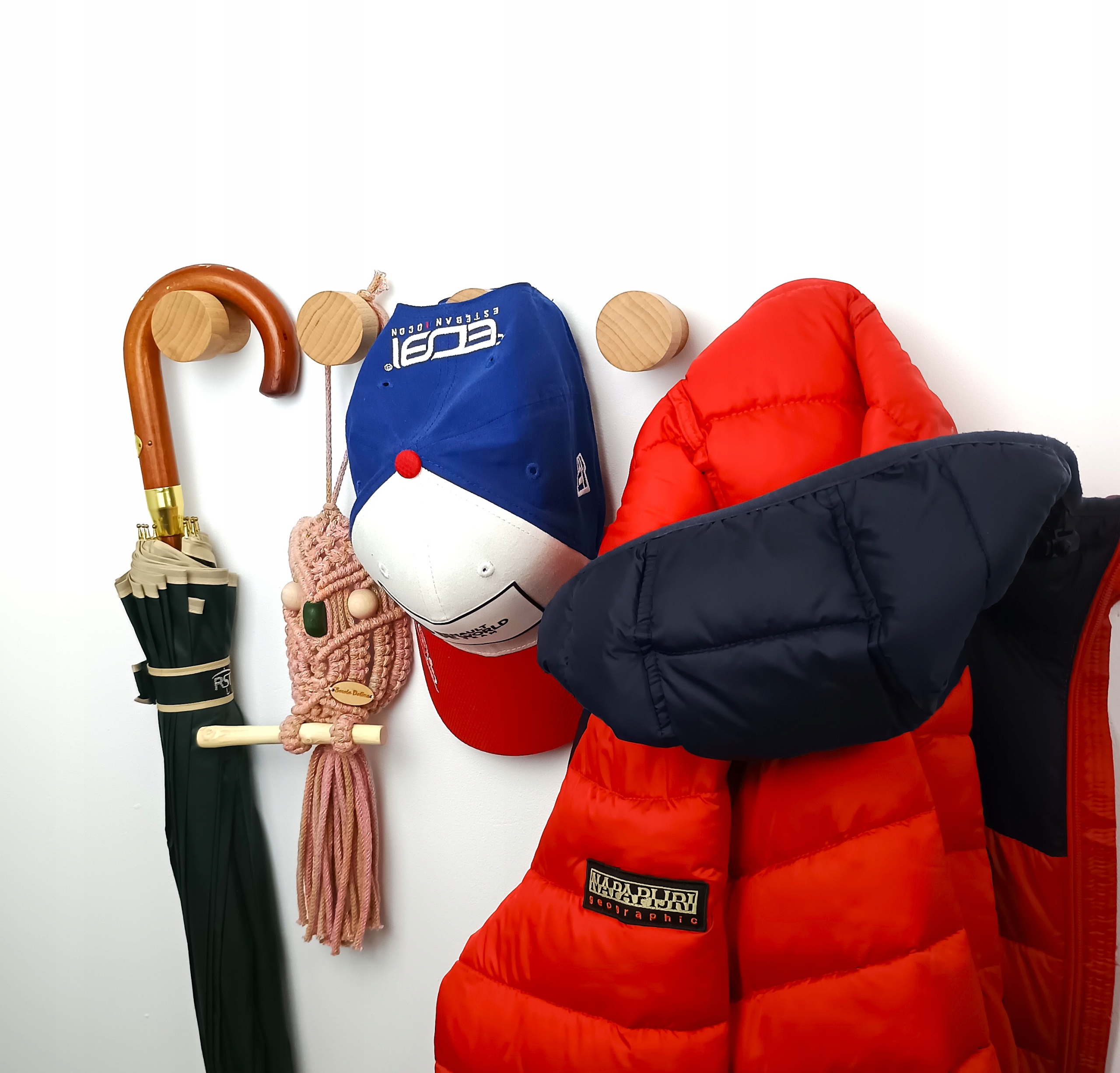 Drewniany Wieszak na Ścianę 5,5 cm Ubrania Ręczniki do Sauny Garderoby 45mm