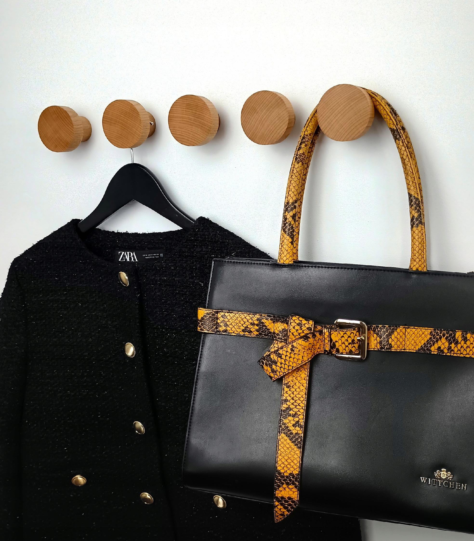 Drewniany Wieszak na Ścianę 5,5 cm Ubrania Ręczniki do Przedpokoju Hol 60mm