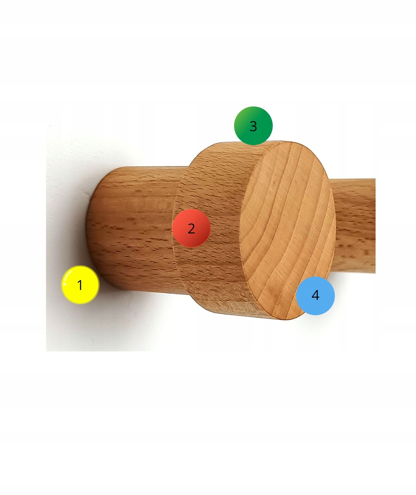 Drewniany Wieszak na Ścianę 5,5 cm Ubrania Ręczniki do Sauny Garderoby 45mm