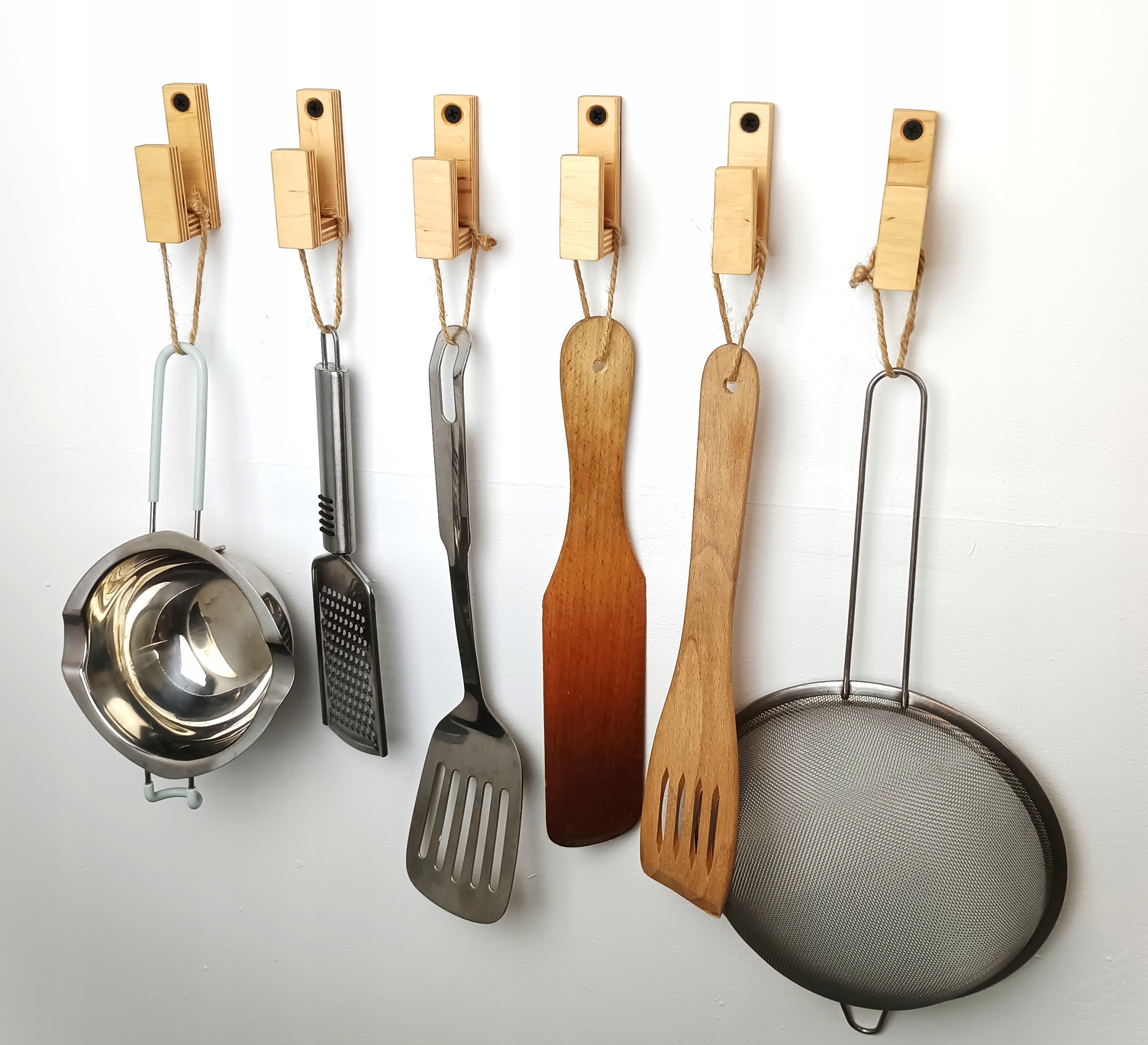 Wieszaki scienny drewniany na klucze przybory kuchenne czapki Sklejka Eko