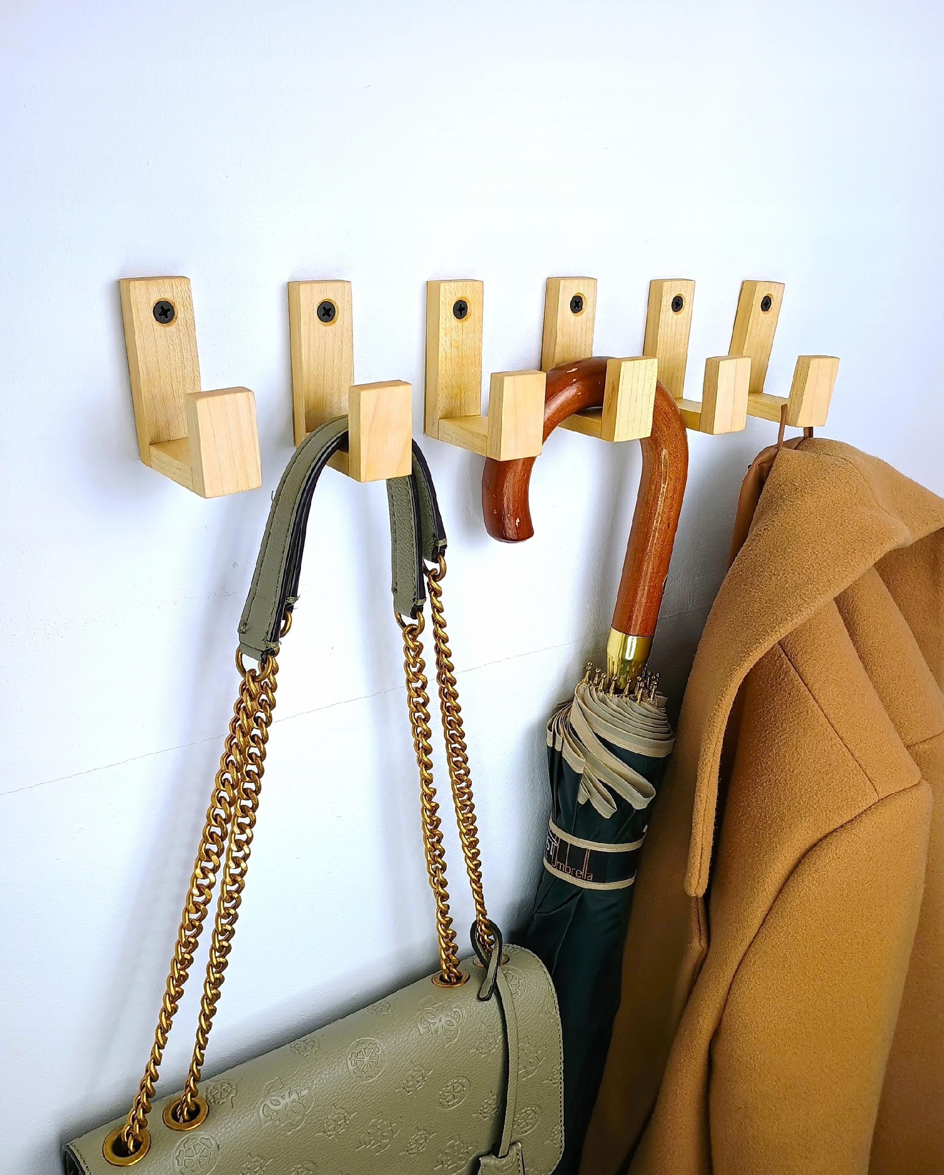 Wieszaki Dziecięce drewniane Haczyk na Kubki ubrania pojedynczy na ścianę