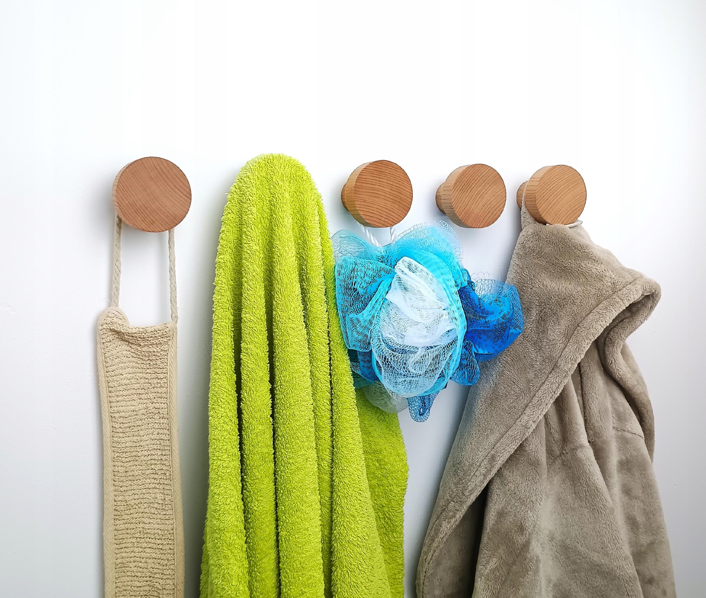 Drewniany Wieszak na Ścianę 5,5 cm Ubrania Ręczniki do Przedpokoju Hol 60mm