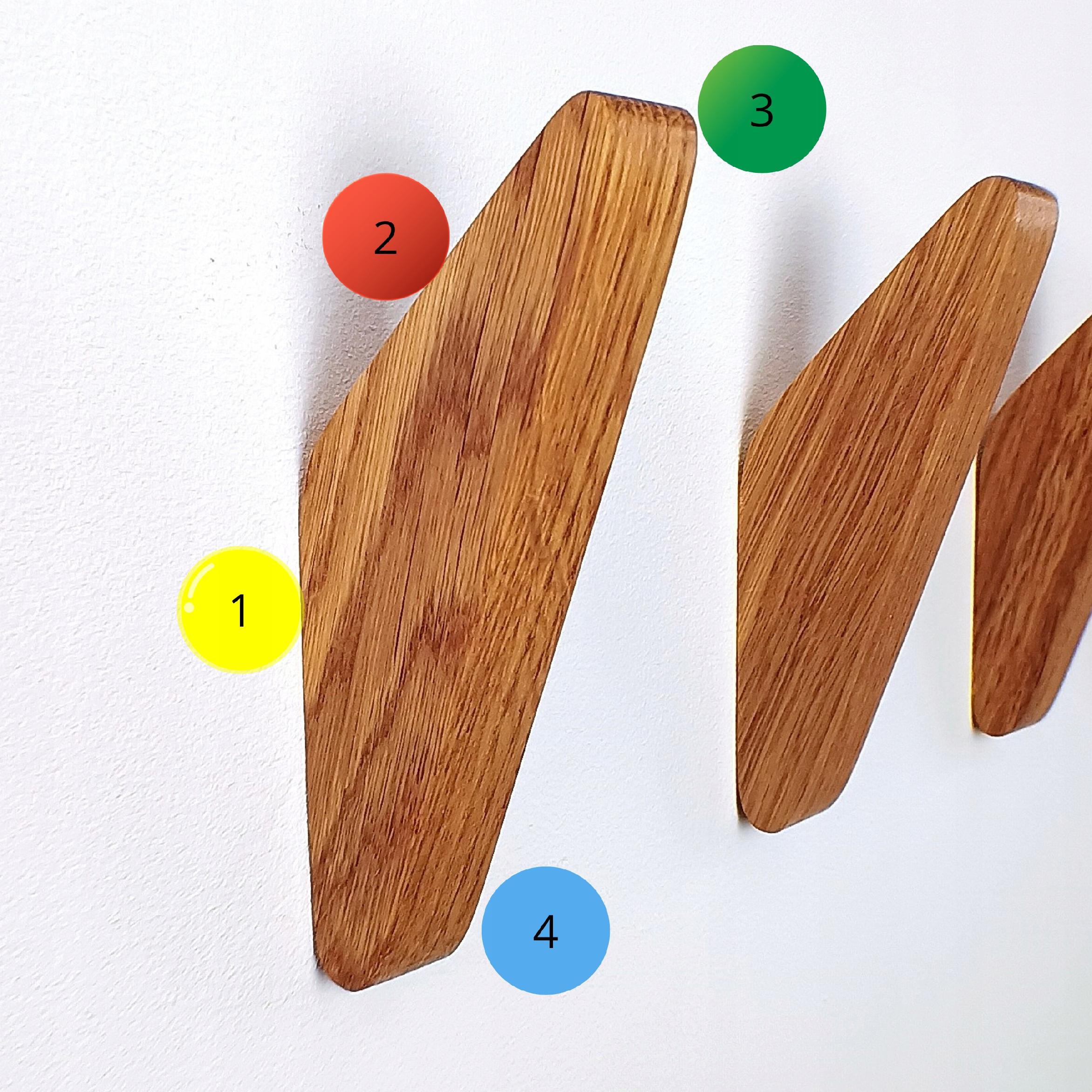 Wieszak na Ubrania do Przedpokoju Drewniany Ścienny Wiszący Brązowy Dębowy