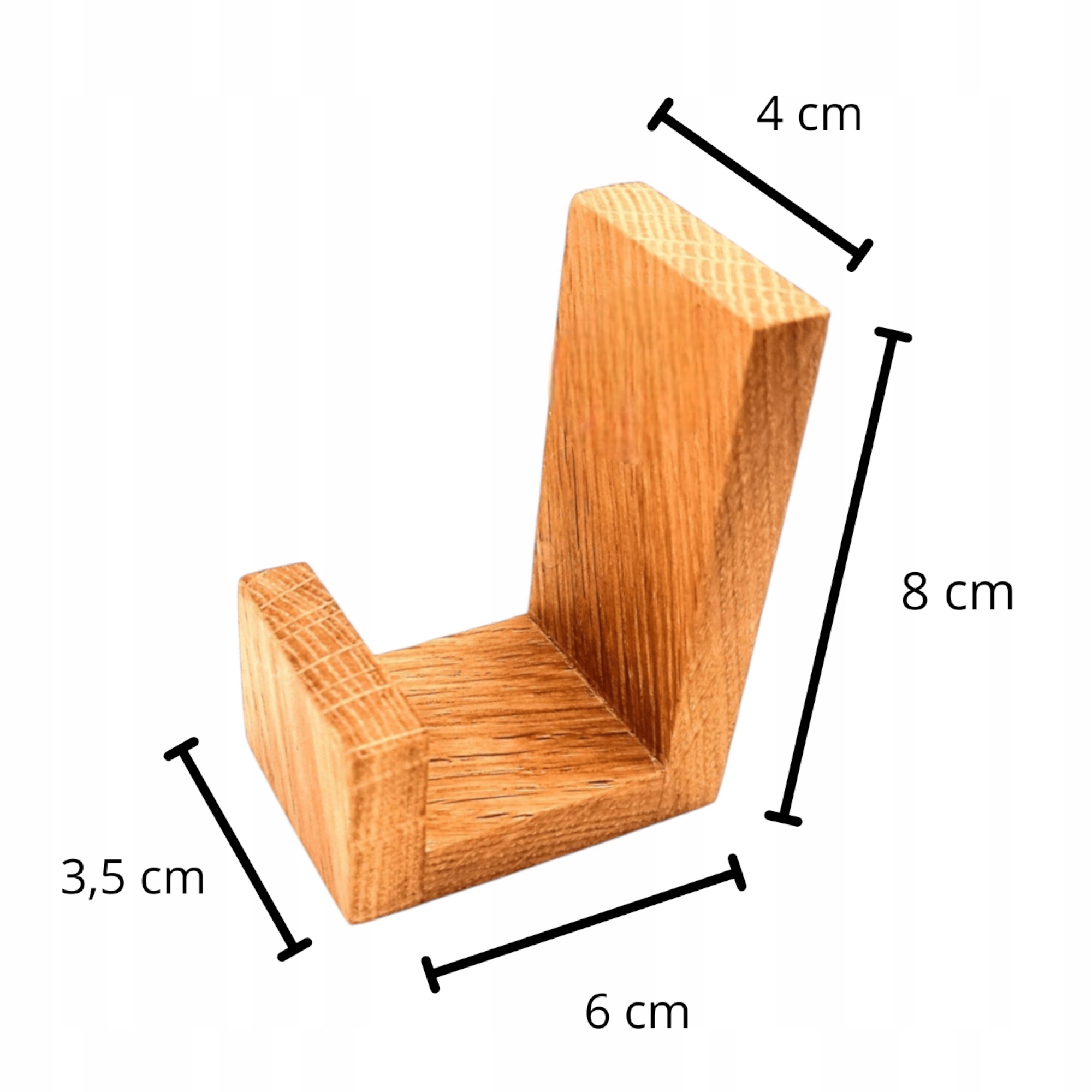 Drewniany Wieszak Samoprzylepny na Skarpety Prezenty Kominek Dębowy Haczyk