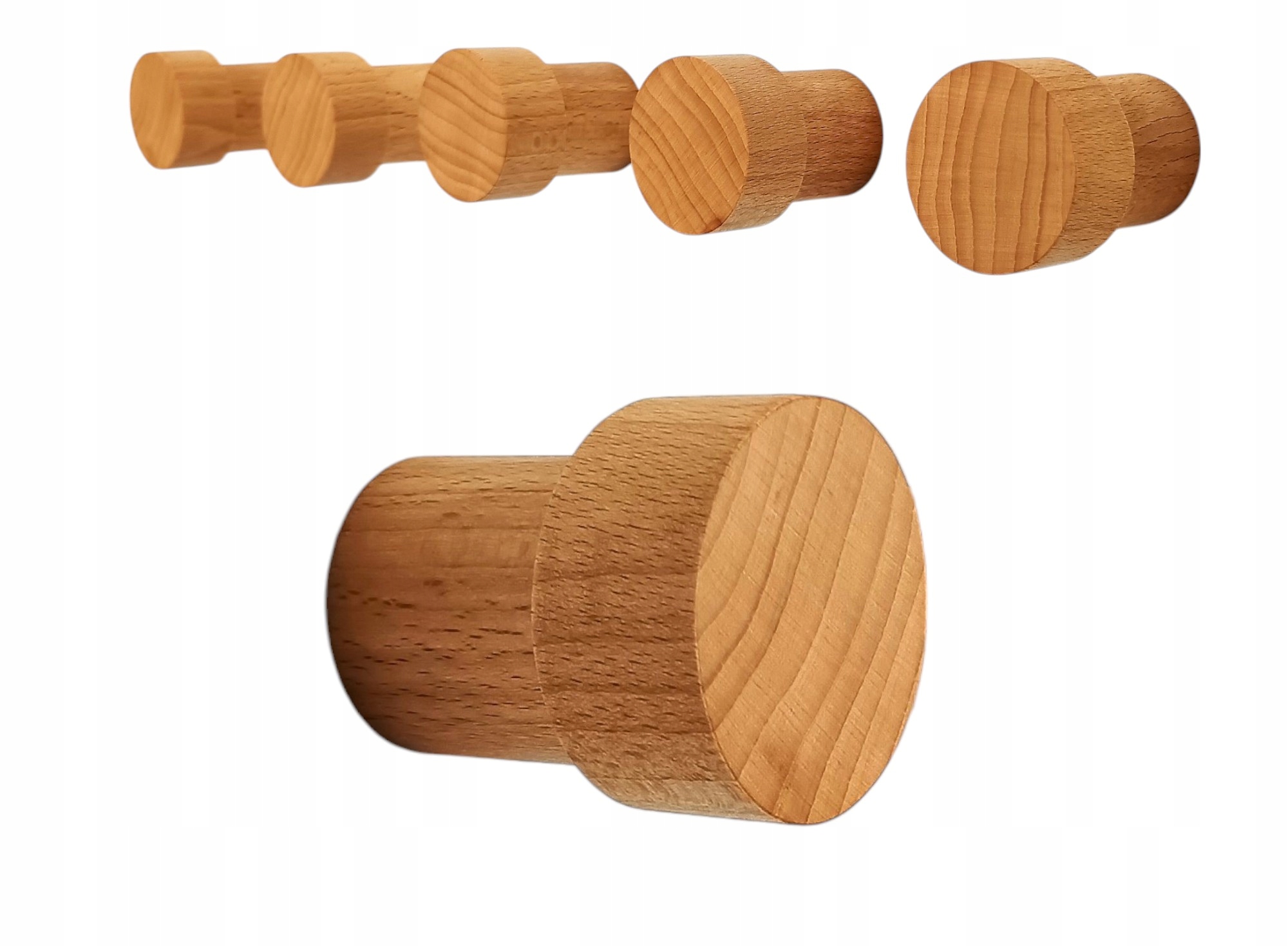 Drewniany Wieszak na Ścianę 5,5 cm Ubrania Ręczniki do Sauny Garderoby 45mm