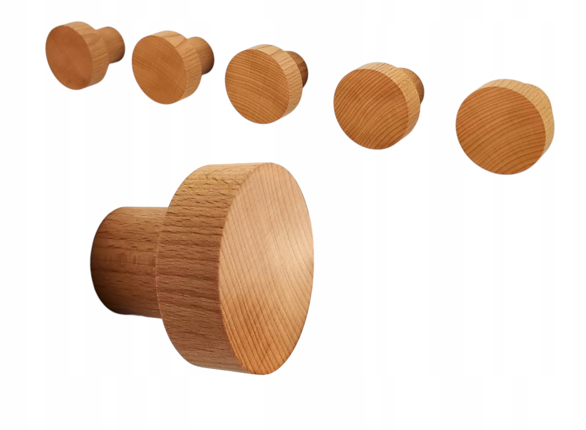 Drewniany Wieszak na Ścianę 5,5 cm Ubrania Ręczniki do Przedpokoju Hol 60mm