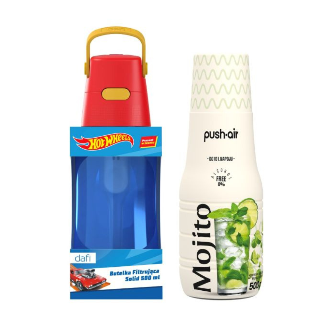 Dafi SOLID HOT WHEELS Bouteille filtrante 0,5 + MOJITO Sirop