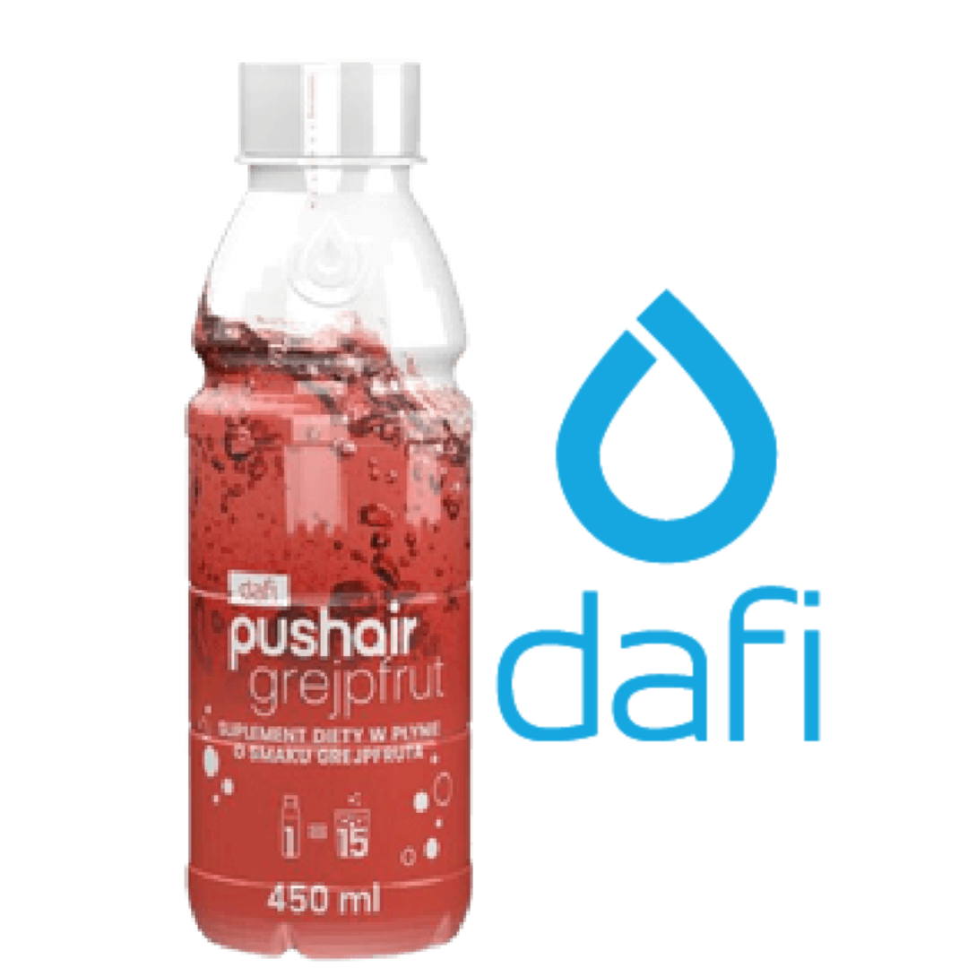 PUSHAIR Dafi saturateur d'eau CAPPUCCINO + cartouche CO₂ + bouteille 0,7 L + sirop pamplemousse 450 ml