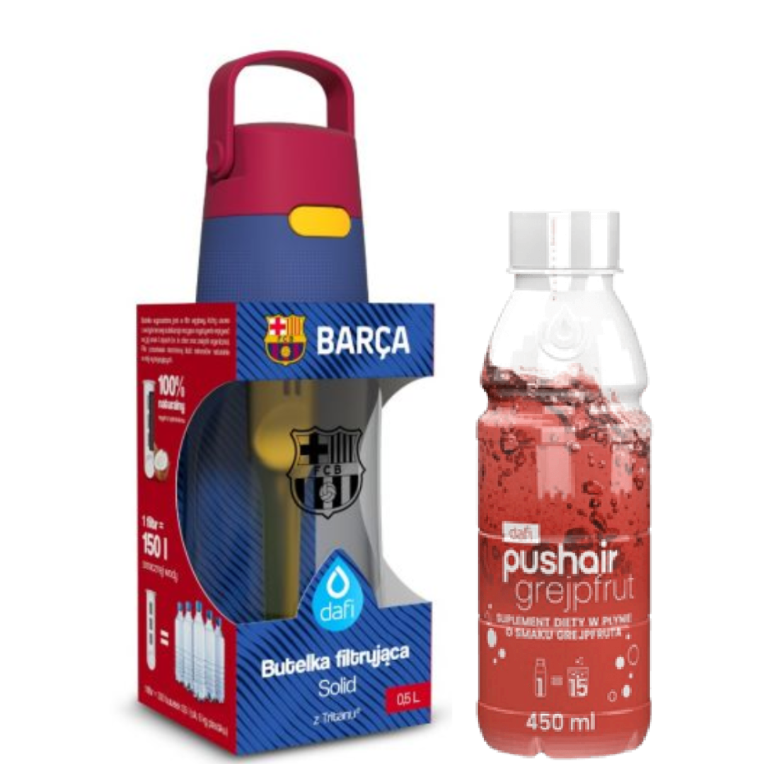 Dafi Solid 0,5 L bouteille filtrante FC Barcelone + Sirop de pamplemousse