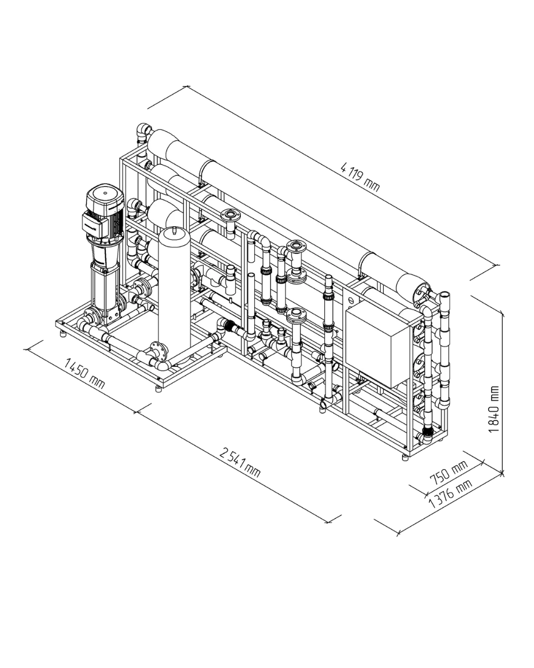 Système d’osmose inverse professionnel MO12 8"
