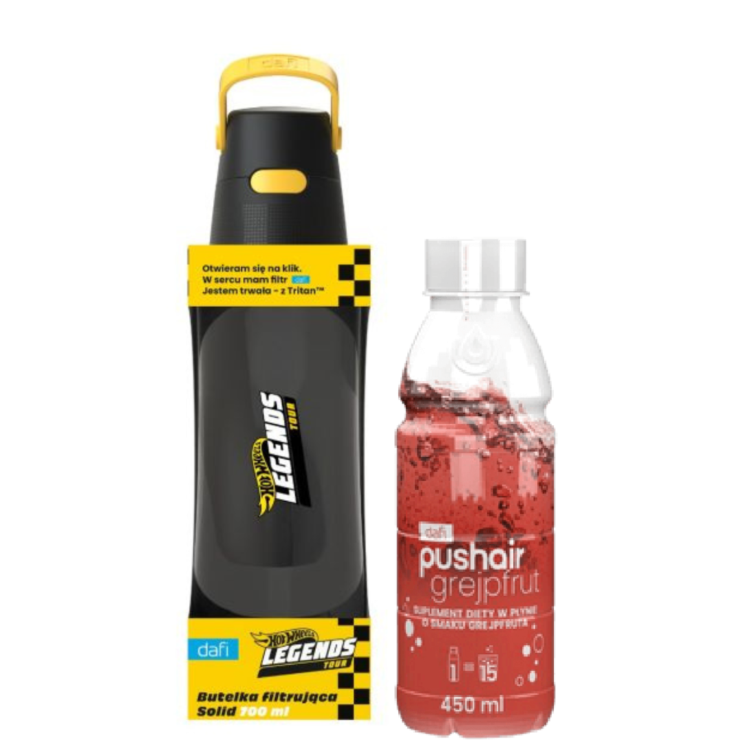 Bouteille filtrante Dafi SOLID HOT WHEELS 0,7 l + Sirop de pamplemousse