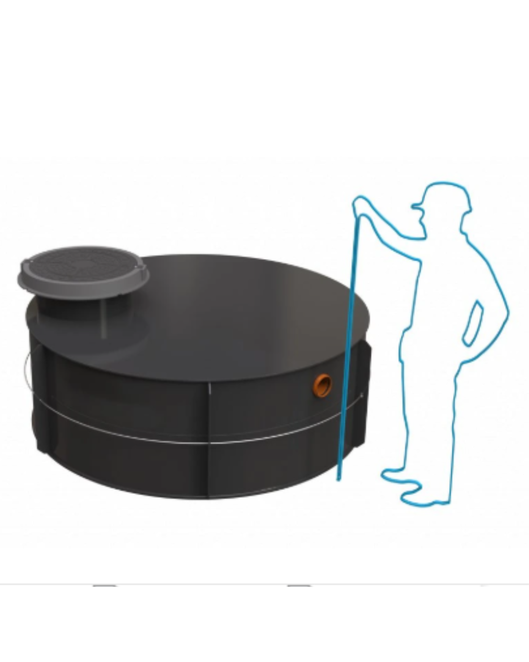 Fosse d'égout à bétonner 2 m³