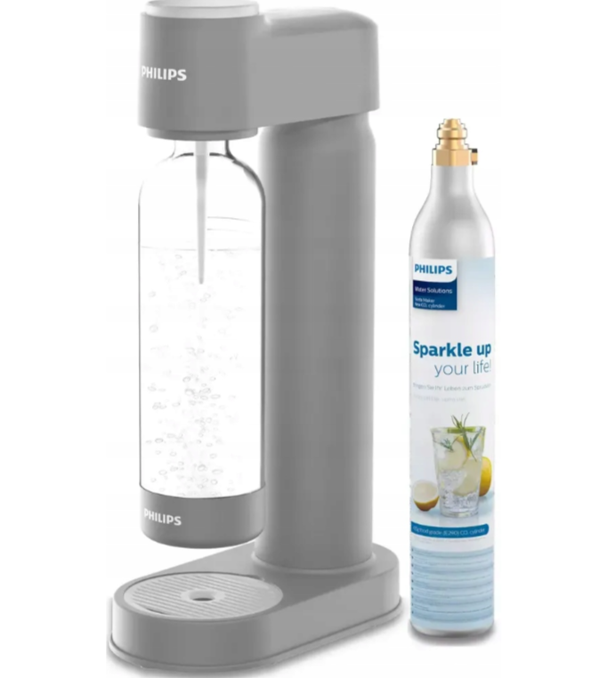 Philips výrobník sody (sodovkovač), s CO2 bombičkou, šedý (ADD4901GR Lite)