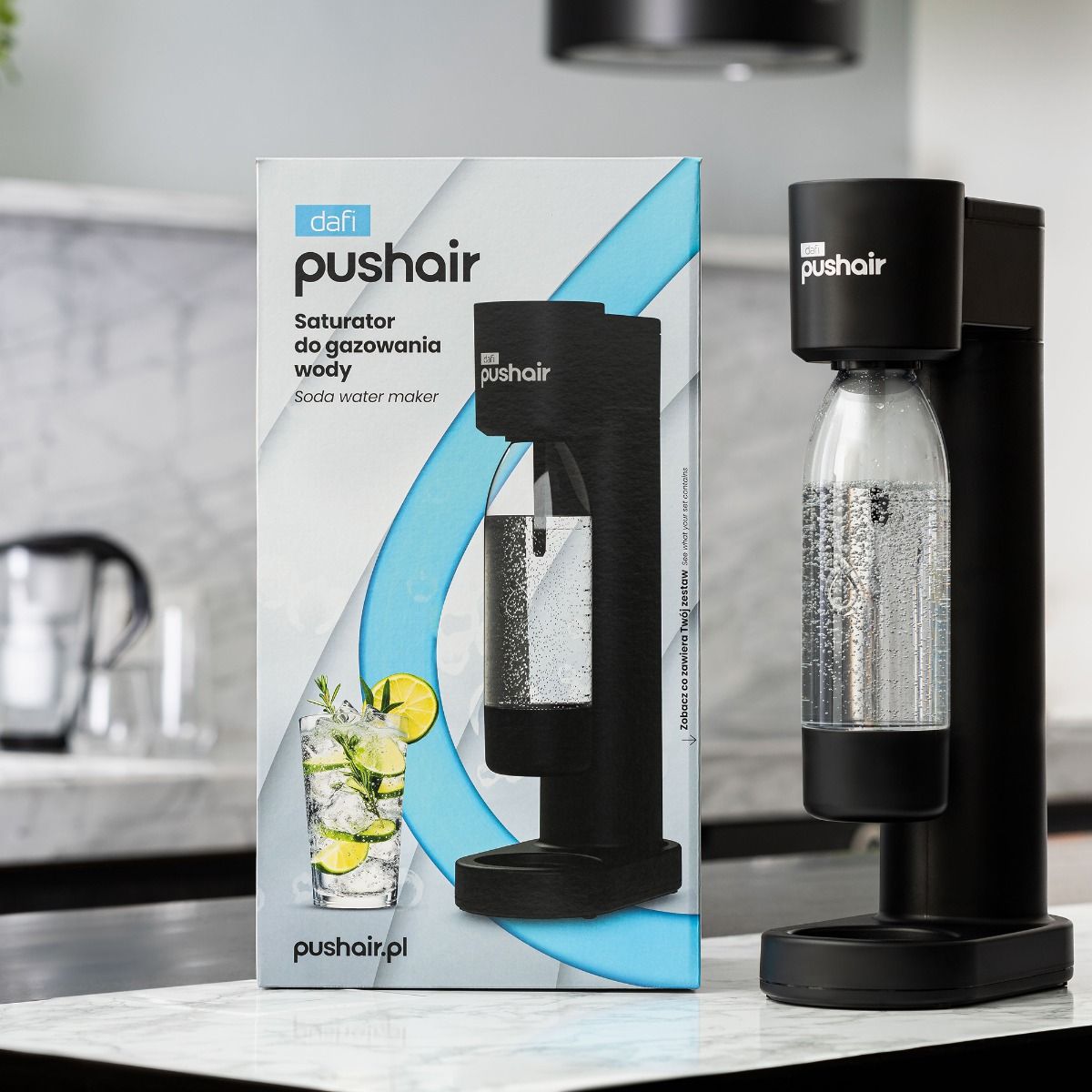 Dafi PUSHAIR water saturator black siphon + CO2 cartridge + 0.7 bottle