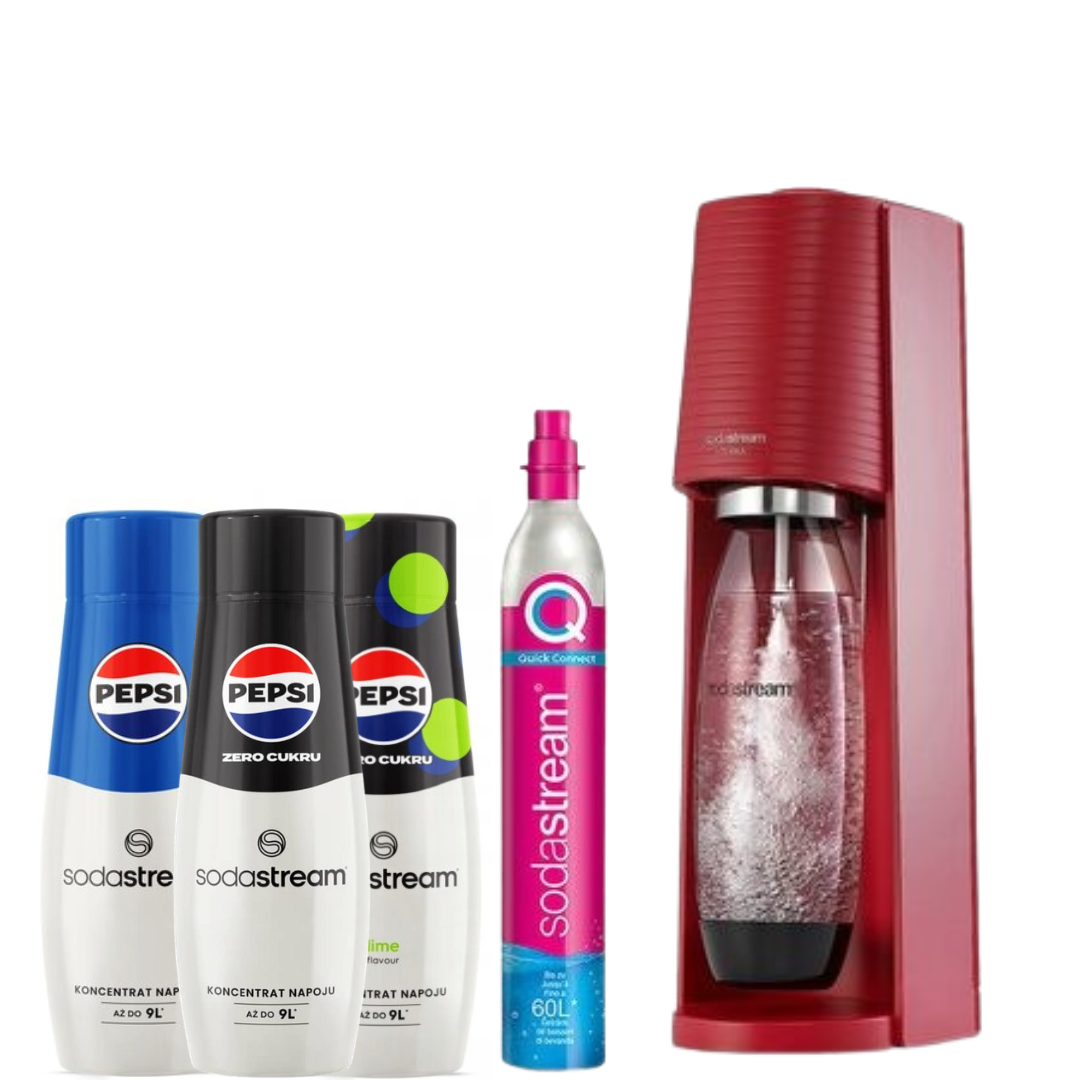 SodaStream Terra Red Machine à Soda + 3 x Concentrés SodaStream