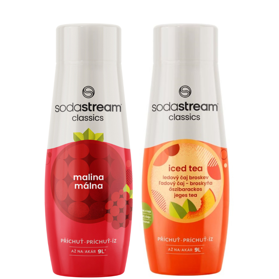 2 x Peach ice tea + Raspberry syrups
