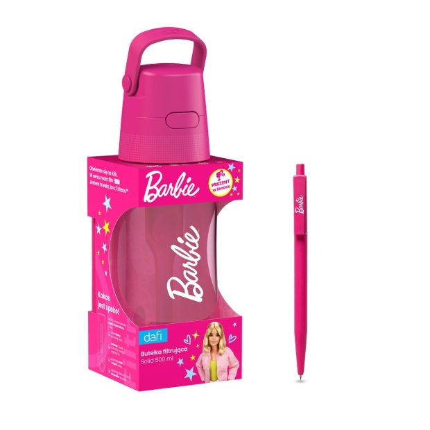 BARBIE Dafi SOLID 0,5 Filtrační Láhev + PUSHAIR BARBIE Sirup na Sodovou Vodu 500 ml