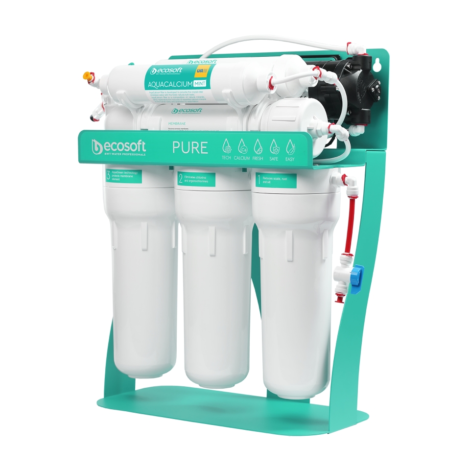 Osmose inverse Ecosoft PURE AquaCalcium Menthe avec pompe