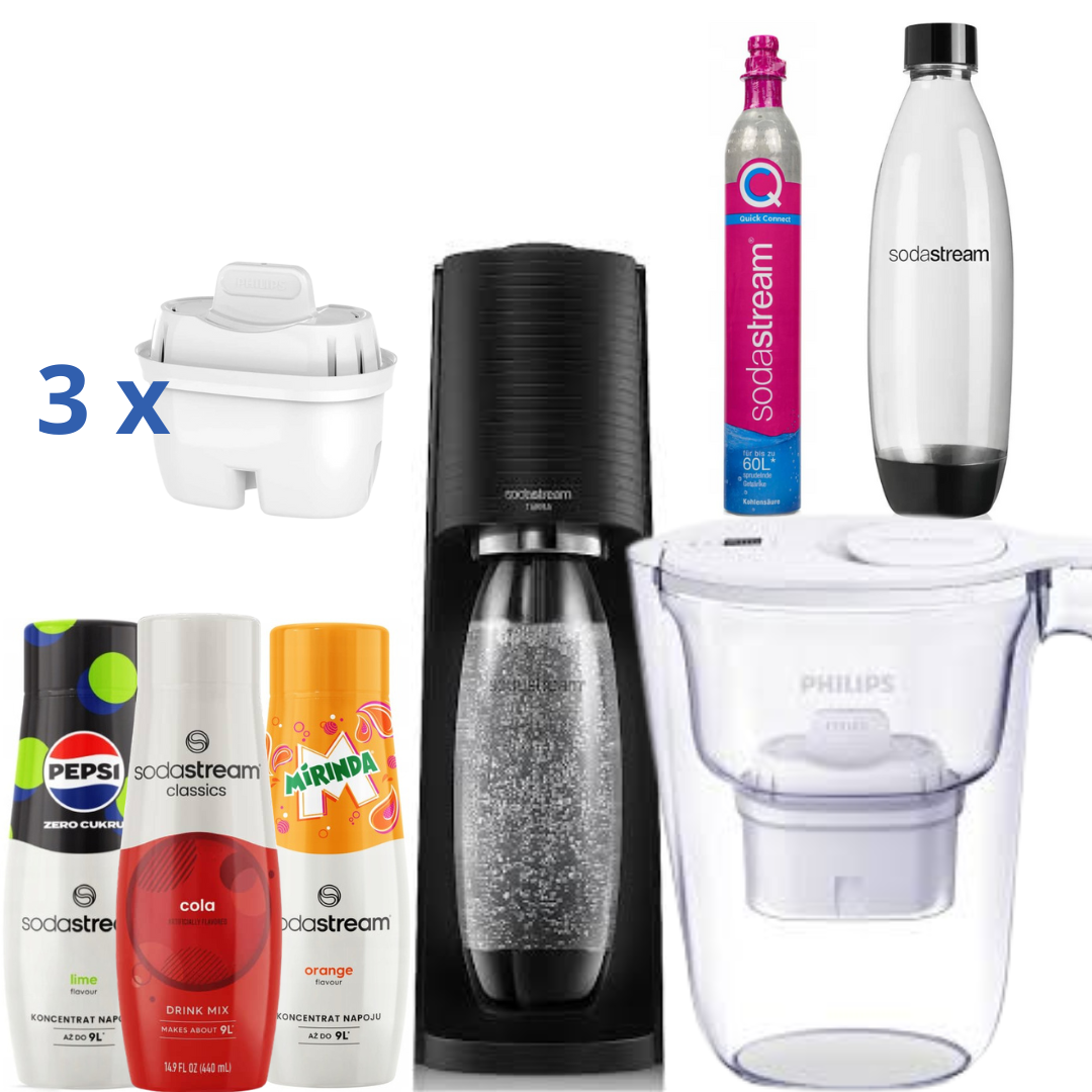 3 Syrups + SodaStream Saturator +Philips Water Filter Jug