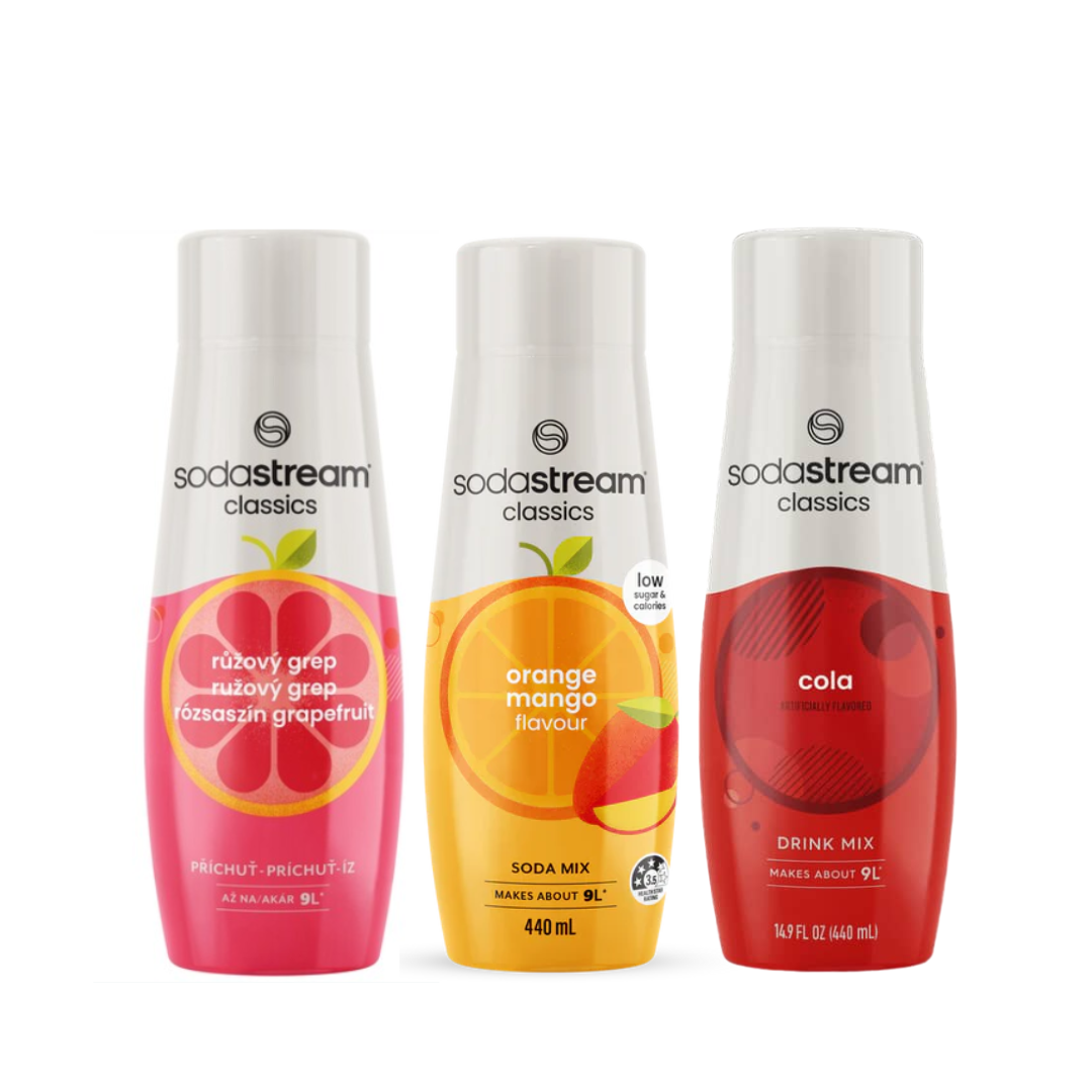 3x Cola + Pomeranč Mango + Růžový grapefruit sirupy