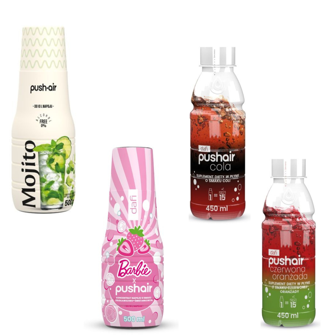 4x Dafi Mojito + Barbie + Cola + Red Orangeade syrups