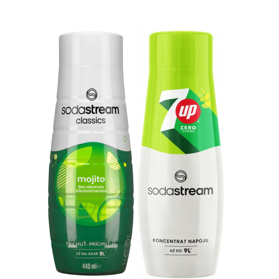 2 x SodaStream MOJITO + 7 UP ZERO syrups