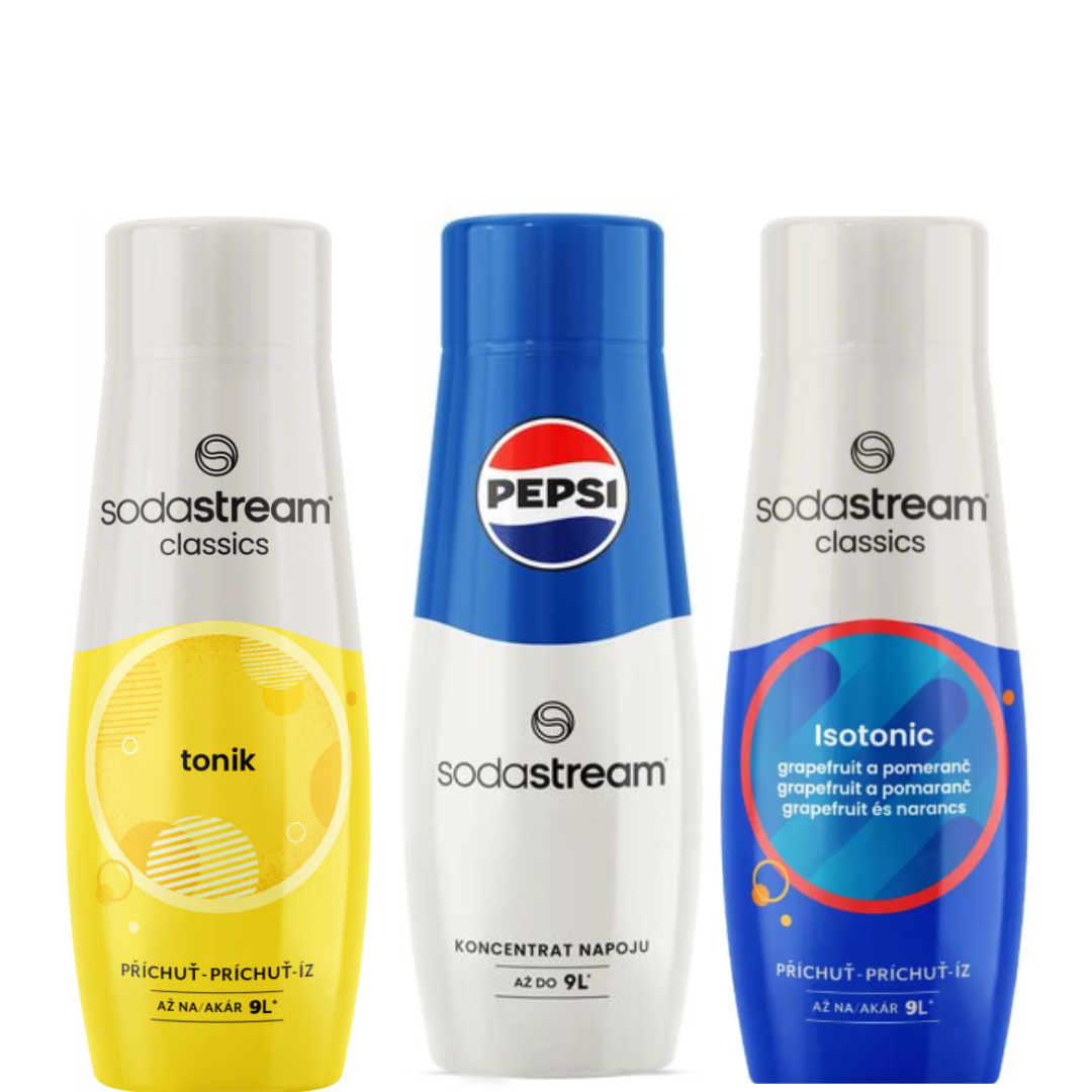 3 x SodaStream  ISOTONIC + TONIK+PEPSI syrups