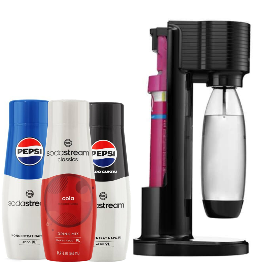 GAIA Black soda maker +  Syrups 3 x