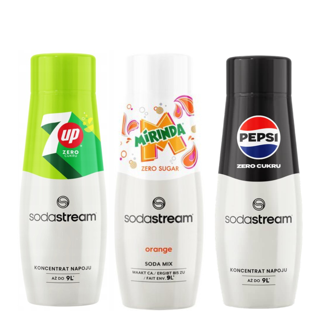 3x 7UP + PEPSI MAX + MIRINDA ZERO sirops