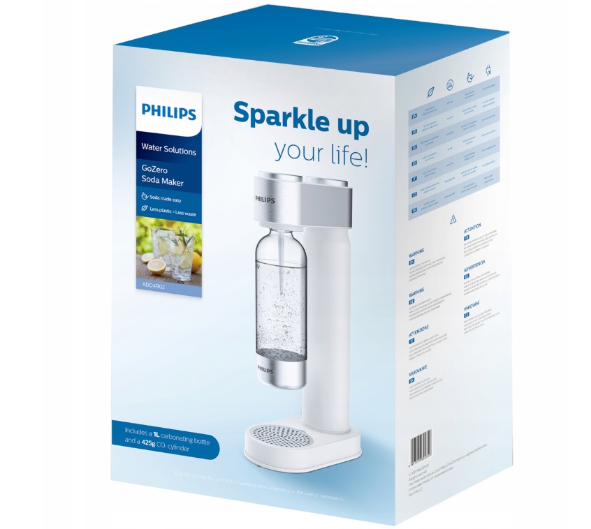 Machine à Soda Philips Lite ADD4901WH, avec Cartouche de CO2, Blanc