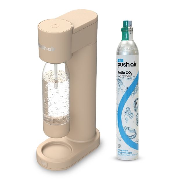 Saturateur d'eau PUSHAIR Dafi Cappuccino + Cartouche de CO2 + Bouteille de 0,7 L