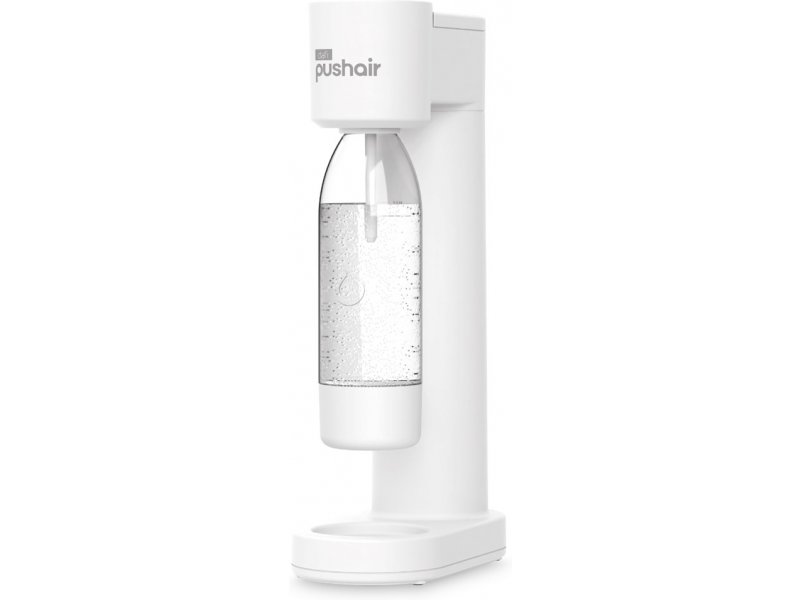 Saturateur d'eau Dafi PUSHAIR blanc avec siphon + cartouche de CO2 + bouteille de 0,7 L.