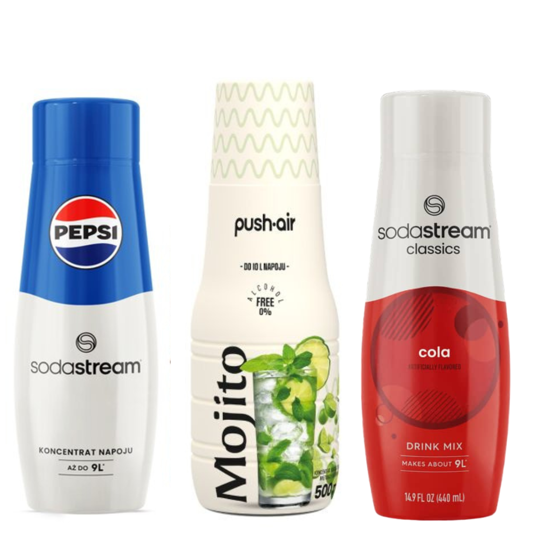 PUSHAIR MOJITO+ SodaStream COLA and PEPSI