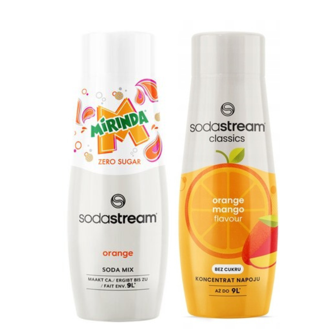 2 x MIRINDA LIGHT + Pomeranč Mango sirupy